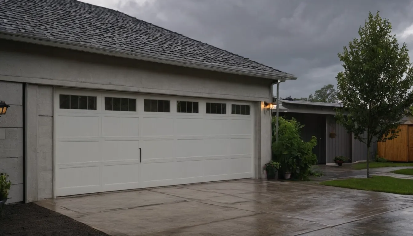 A homeowner looking at a stuck garage door on a quiet street in Cutler Bay